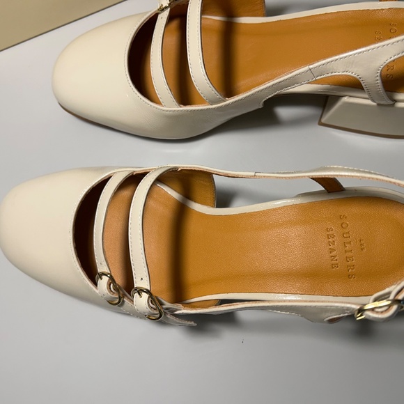 NEW Womens Sezane Paula Babies White Lacquer Shoes size US 6 FR 37 - Picture 6 of 16